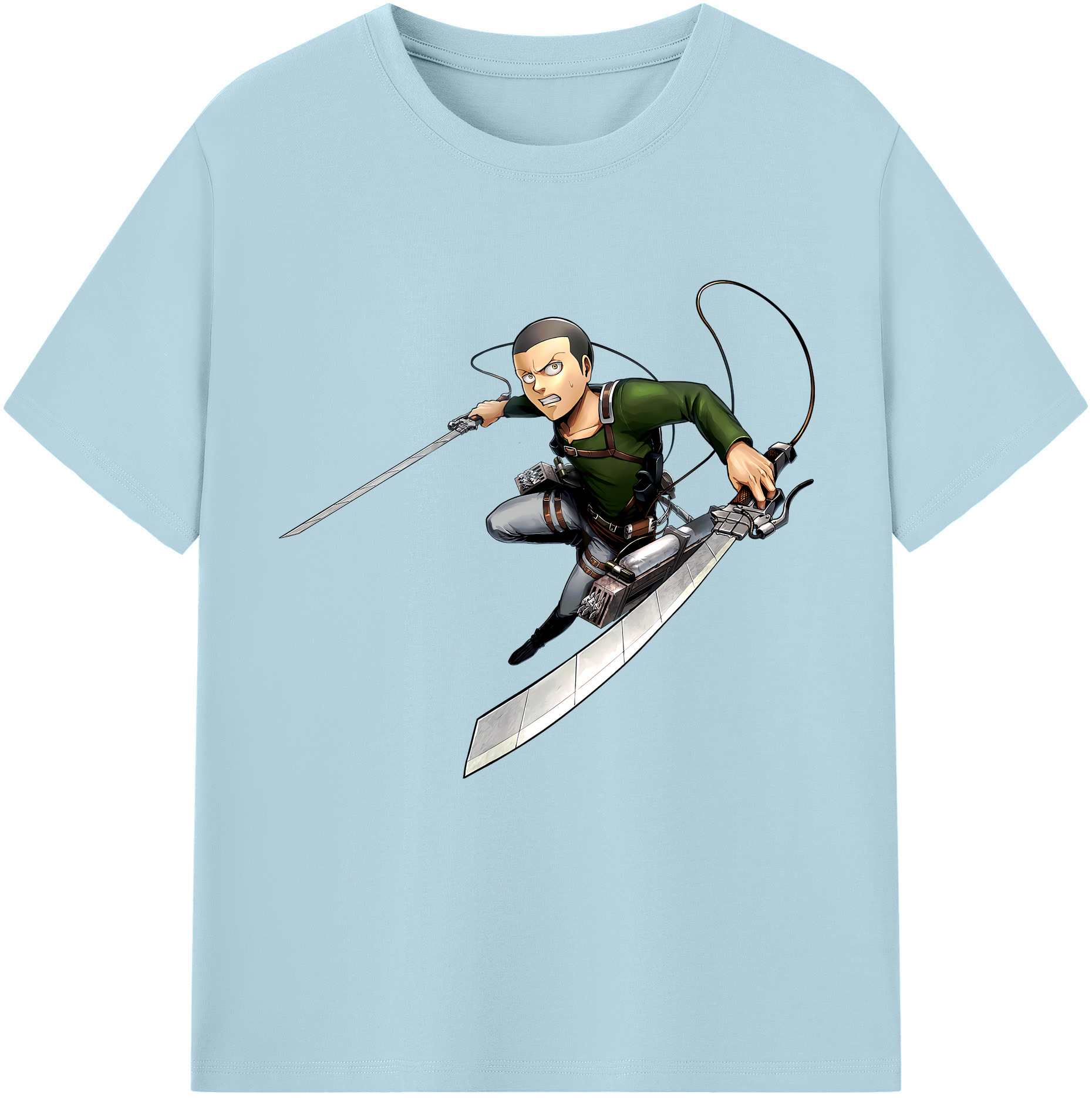 （画像用） 進撃の巨人 コニー·スプリンガー Attack on Titan Connie Springer 綿100％半袖Tシャツ（フロントプリント）